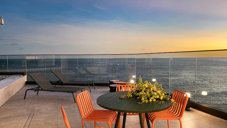 Studio com varanda na melhor vista da Barra