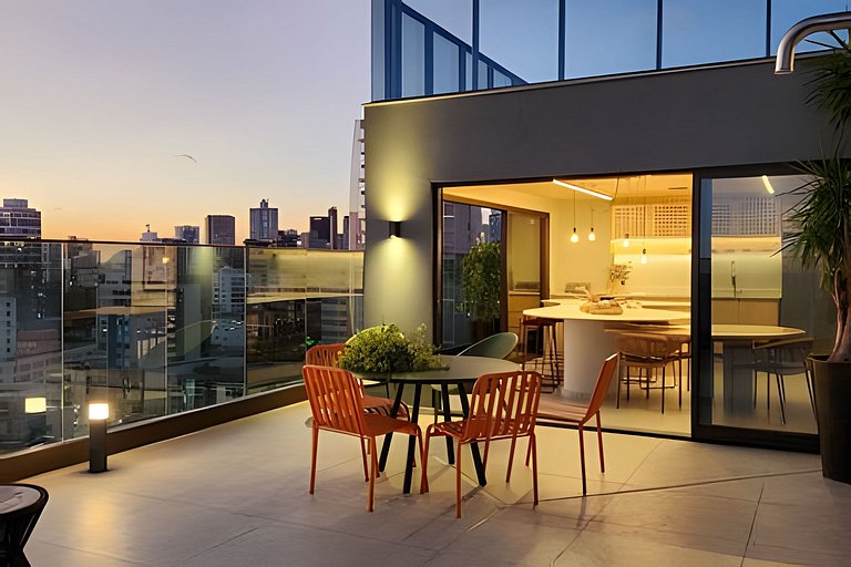 Estúdio com varanda na melhor vista da Barra-503