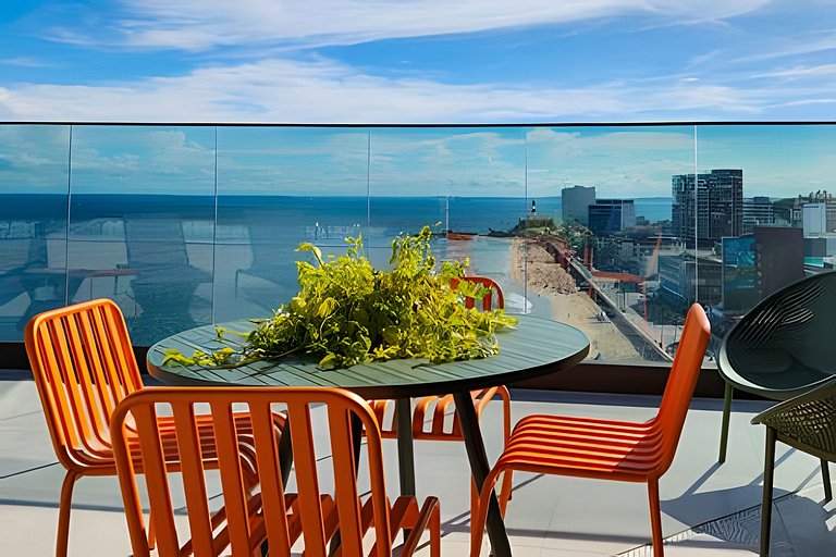 Estúdio com varanda na melhor vista da Barra-503