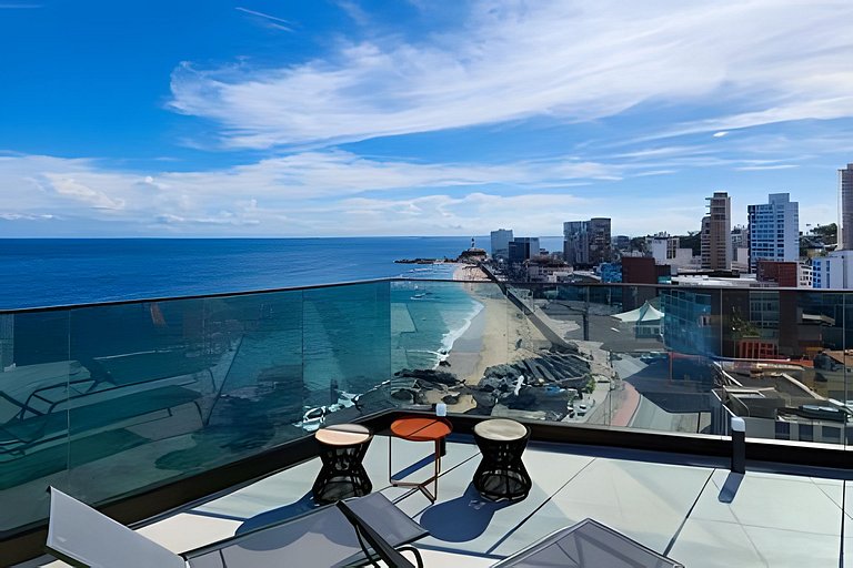 Estúdio com varanda na melhor vista da Barra-503