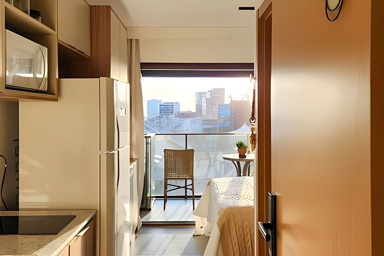 Estúdio com varanda na melhor vista da Barra-503