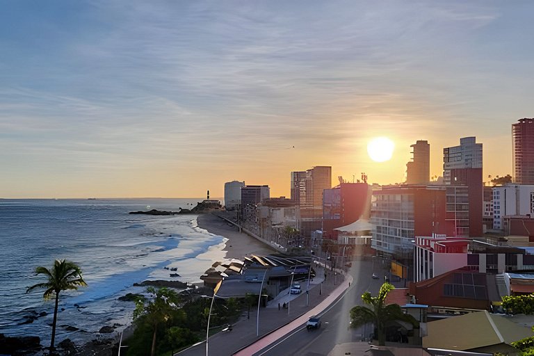Studio com varanda na melhor vista da Barra-SB503