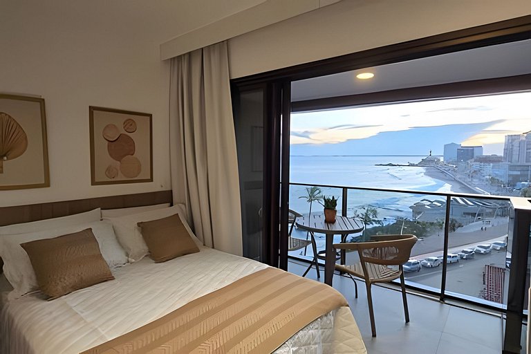 Studio com varanda na melhor vista da Barra-SB504