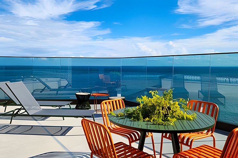 Estúdio com varanda na melhor vista da Barra-504