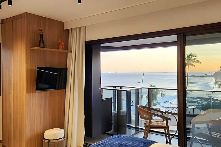 Estúdio com varanda na melhor vista da Barra-202