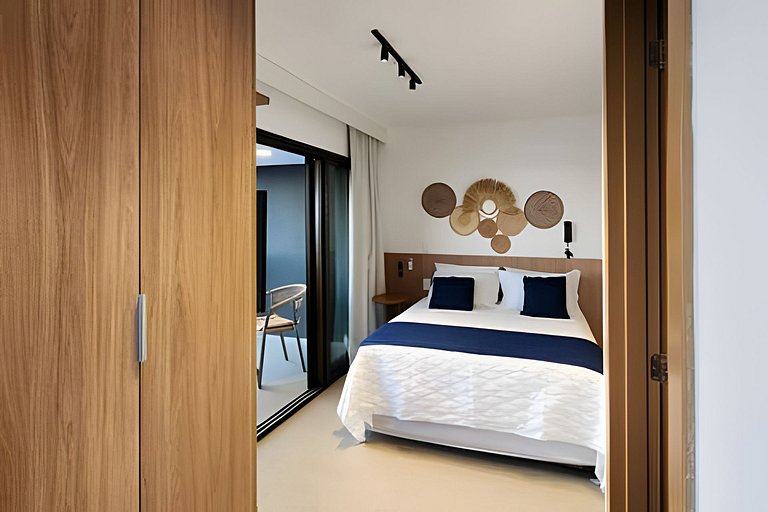 Estúdio com varanda na melhor vista da Barra-202