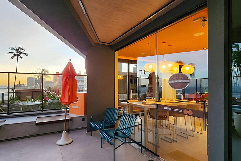 Estúdio com varanda na melhor vista da Barra-202