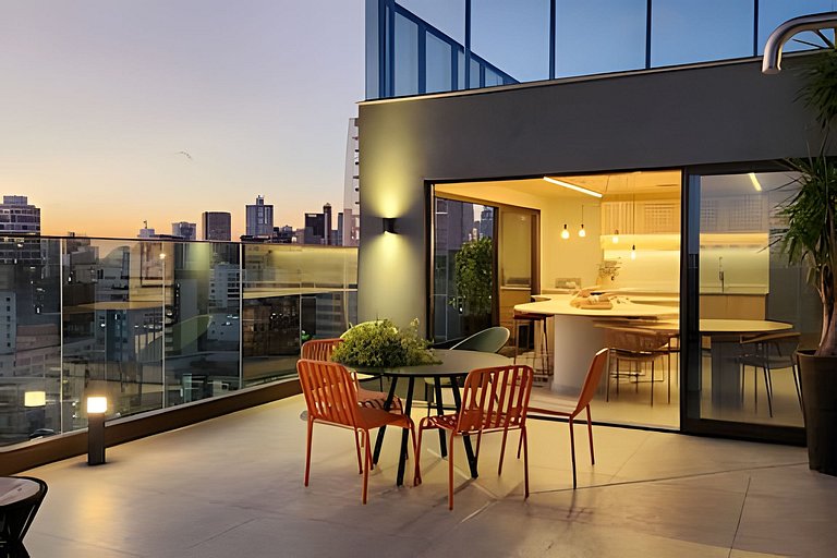 Estúdio com varanda na melhor vista da Barra-202