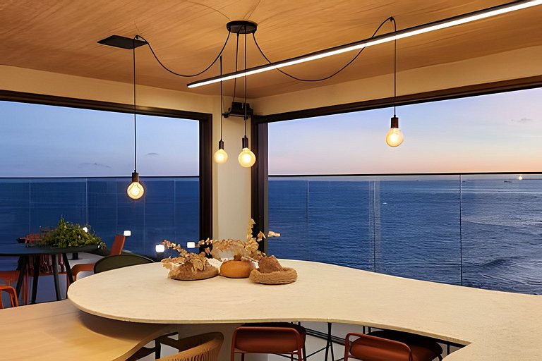 Studio com varanda na melhor vista da Barra-SB202