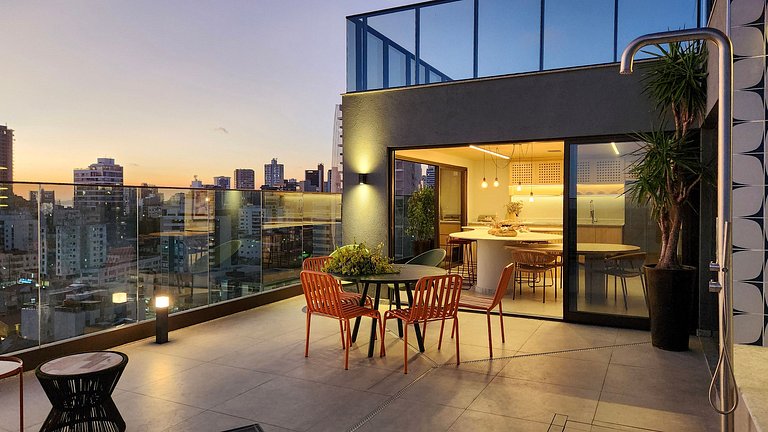 Estúdio com varanda na melhor vista da Barra-206