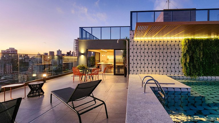 Estúdio com varanda na melhor vista da Barra-206