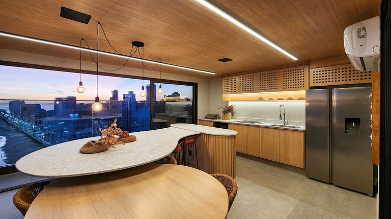 Estúdio com varanda na melhor vista da Barra-206