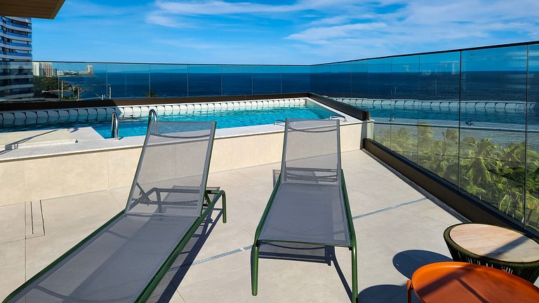 Estúdio com varanda na melhor vista da Barra-1003