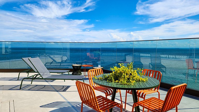 Estúdio com varanda na melhor vista da Barra-1003