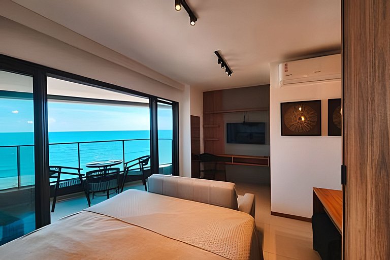 Studio com varanda na melhor vista da Barra-SB502